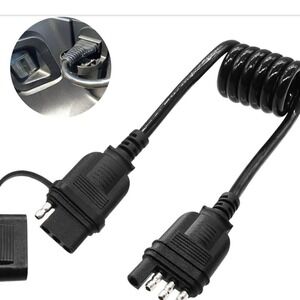 4 Way Flat Trailer Extension‎ Coiled Cable, 4 Pin Trailer Wire Extension Harness